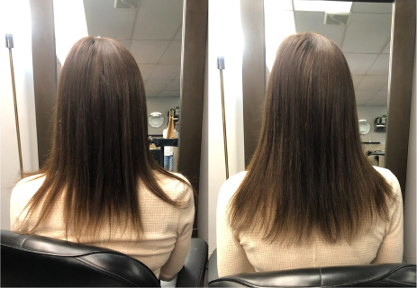 Before and After: Volumizing, Fill-in Extensions example