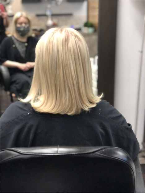 Haircut + Bleaching + Blowout example