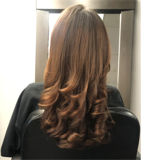 Haircut + Blowout with Curls example